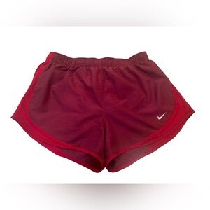 NIKE Heathered Maroon / Red Athletic Shorts - Large